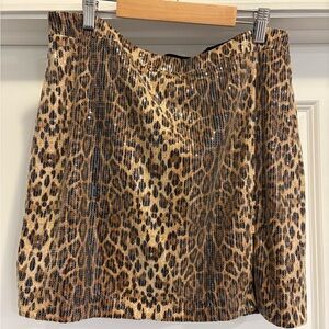 Lulumari Animal Print Sequin Mini Skirt